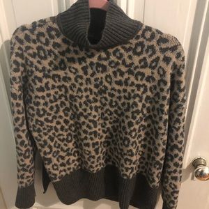 Cheetah print turtle neck